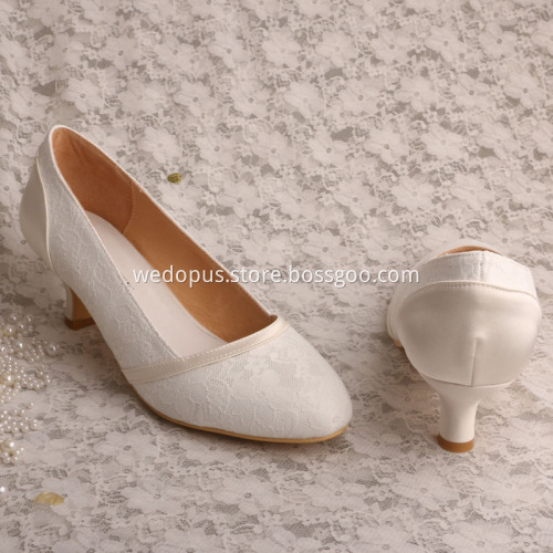 Beige Heels for Women Ivory Lace